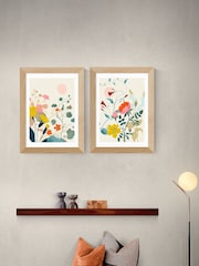 East End Prints Set of 2 White Floral Meadow Wall Prints Set by Ana Rut Bre - Image 1 of 2