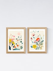 East End Prints Set of 2 White Floral Meadow Wall Prints Set by Ana Rut Bre - Image 2 of 2