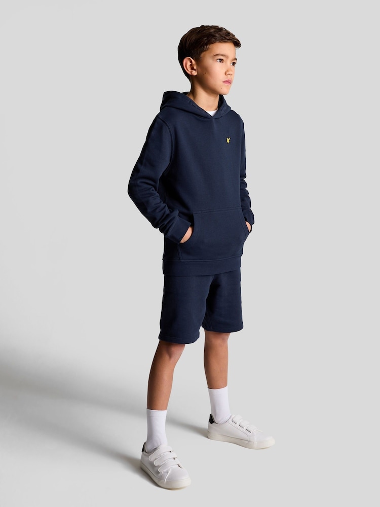 Lyle & Scott Navy Blue Boys 100% Cotton Jersey Hoodie - Image 2 of 5