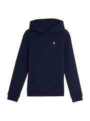 Lyle & Scott Navy Blue Boys 100% Cotton Jersey Hoodie - Image 3 of 5