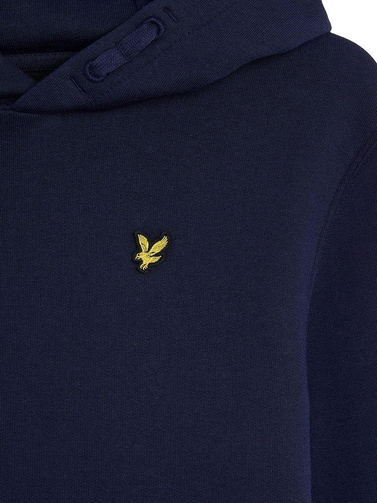 Lyle & Scott Navy Blue Boys 100% Cotton Jersey Hoodie - Image 5 of 5
