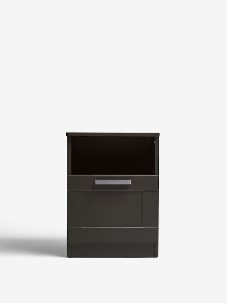 Black Flynn 1 Drawer Bedside Table - Image 2 of 9