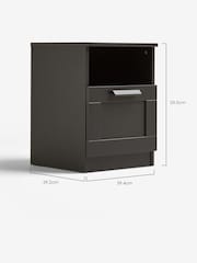 Black Flynn 1 Drawer Bedside Table - Image 7 of 9