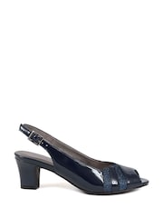 Pavers Blue Pavers Slingback Heeled Black Sandals - Image 1 of 5
