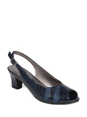 Pavers Blue Pavers Slingback Heeled Black Sandals - Image 2 of 5