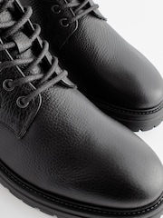 Black Leather Chunky Boots - Image 6 of 7