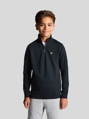 Lyle & Scott Navy Boys Half Zip 100% Cotton Sweatshirt - Image 1 of 5