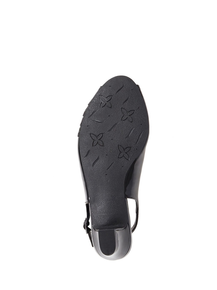 Pavers Black Pavers Slingback Heeled Black Sandals - Image 5 of 5