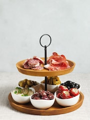 Brown Appetiser Two Tier GFB Serving Set - Image 1 of 3
