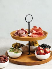 Brown Appetiser Two Tier GFB Serving Set - Image 2 of 3