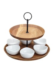Brown Appetiser Two Tier GFB Serving Set - Image 3 of 3