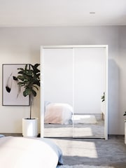 Wiemann White Peyton Mirror Sliding 1.6m Sliding Semi Fitted Wardrobe - Image 1 of 1