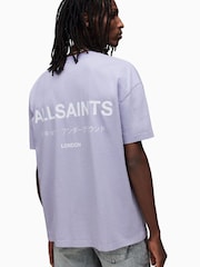 AllSaints Purple Underground Crew 100% Cotton T-Shirt - Image 2 of 6