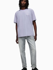 AllSaints Purple Underground Crew 100% Cotton T-Shirt - Image 3 of 6