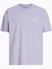 AllSaints Purple Underground Crew 100% Cotton T-Shirt - Image 6 of 6
