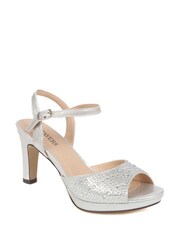 Tacones plateados de aguja con diseño ajustable de Pavers - Imagen 2 de 5