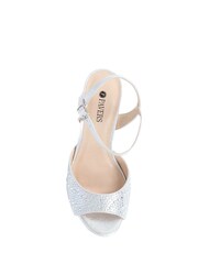 Tacones plateados de aguja con diseño ajustable de Pavers - Imagen 3 de 5