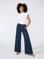 Ro&Zo Cotton Twist Neck Sleeveless White Top - Image 2 of 7
