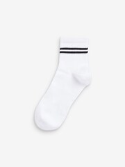 White Sport Cropped Ankle Socks 3 Pack - Image 2 of 2