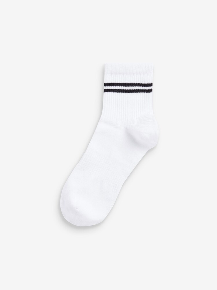 White Sport Cropped Ankle Socks 3 Pack - Image 2 of 2