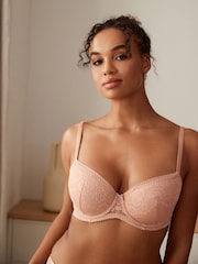 Rose Pink Pad Balcony Lace Bra - Image 3 of 8