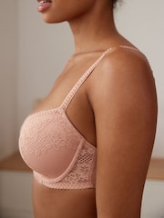 Rose Pink Pad Balcony Lace Bra - Image 6 of 8