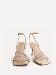 Linzi Gold Ruma Wide Fit Diamante Heeled Sandals - Image 3 of 5