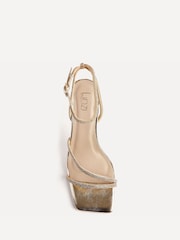 Linzi Gold Ruma Wide Fit Diamante Heeled Sandals - Image 4 of 5