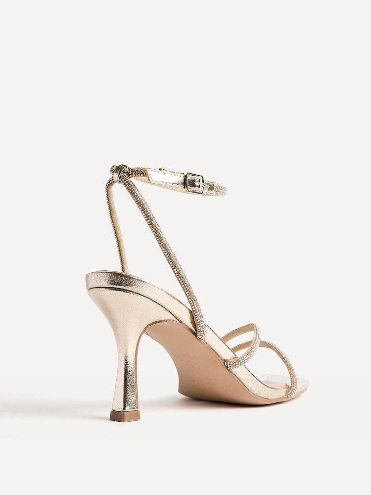 Linzi Gold Ruma Wide Fit Diamante Heeled Sandals - Image 5 of 5