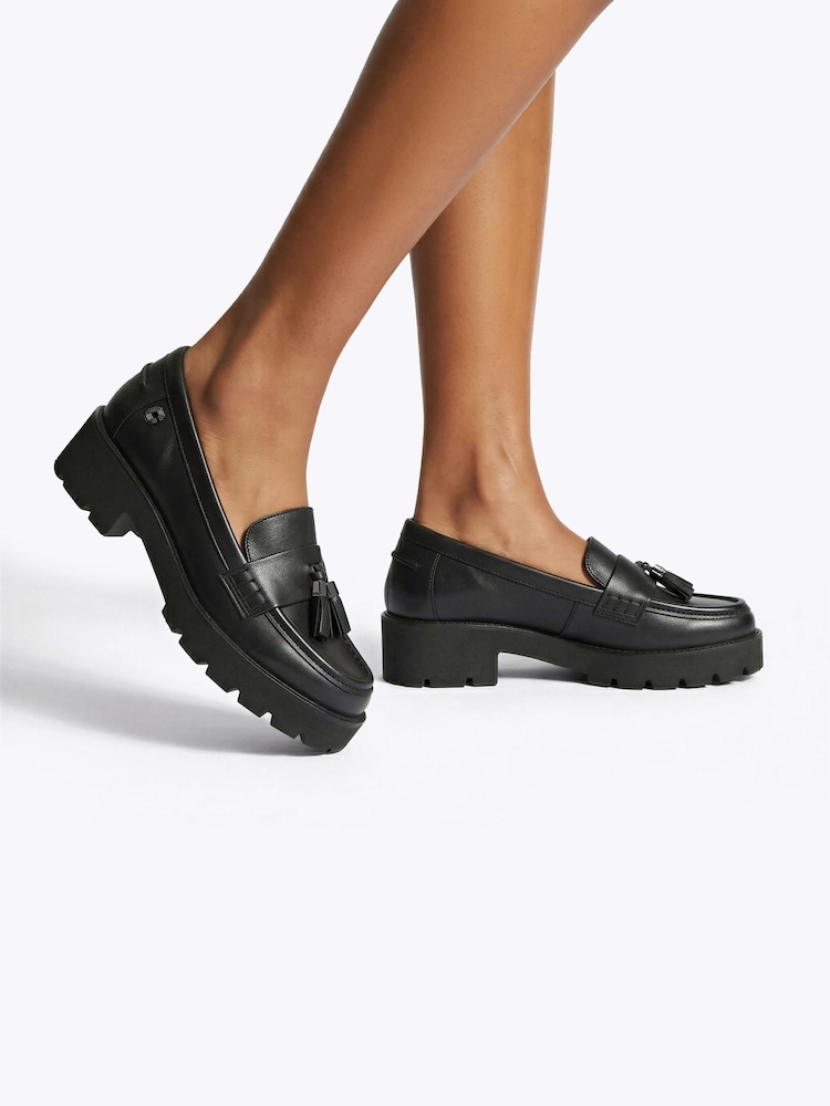 Carvela Black Snap Chunky Tassel Loafers - Image 2 of 5