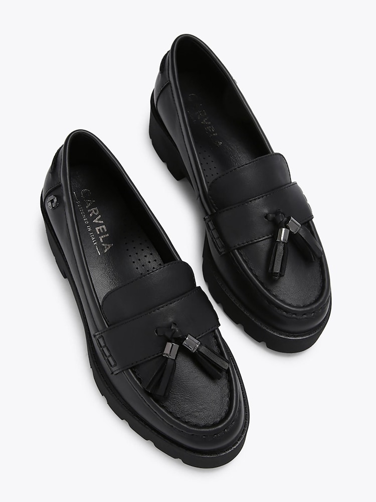 Carvela Black Snap Chunky Tassel Loafers - Image 5 of 5