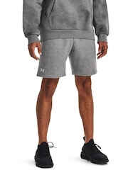 Under Armour Grey/White Rival Fleece Shorts - Image 1 of 6
