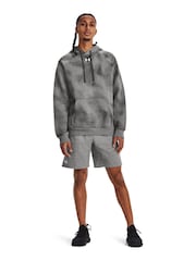 Under Armour Grey/White Rival Fleece Shorts - Image 3 of 6