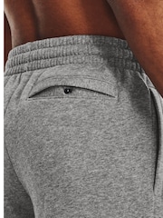 Under Armour Grey/White Rival Fleece Shorts - Image 4 of 6