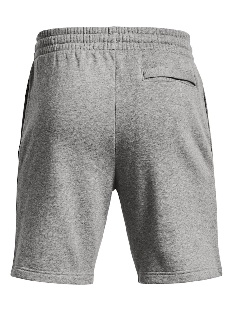 Under Armour Grey/White Rival Fleece Shorts - Image 6 of 6