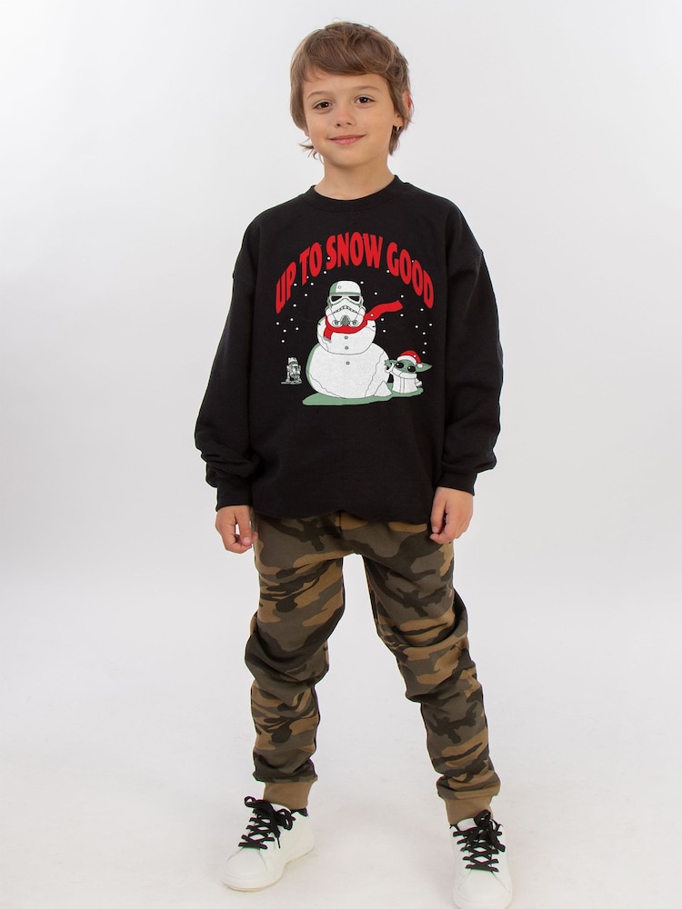 Rags & Rascals Black Star Wars The Mandalorian Snowman Sweatshirt - Image 2 of 3