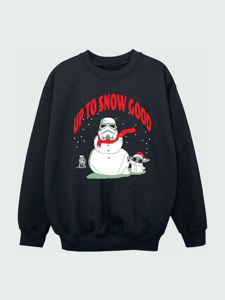 Rags & Rascals Black Star Wars The Mandalorian Snowman Sweatshirt - Image 3 of 3
