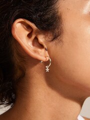 PILGRIM Silver Plated Ava Hoop Earrings with Star Drop - Image 4 of 4