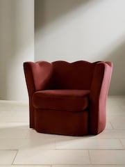 MADE.COM Rust Red Velvet Maya Accent Chair - Image 2 of 7