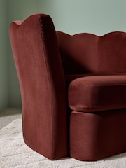 MADE.COM Rust Red Velvet Maya Accent Chair - Image 3 of 7