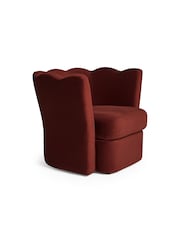 MADE.COM Rust Red Velvet Maya Accent Chair - Image 5 of 7