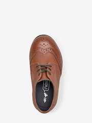 Tan Brown Wide Fit (G) Smart Leather Brogue Shoes - Image 3 of 4