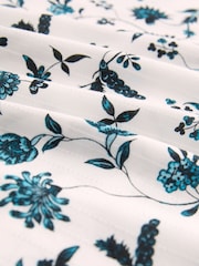Blau mit floralem Muster - Umstandsmode Wadenlanges Stillkleid - Bild 9 von 9