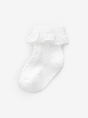 White Lace Baby Socks 7 Pack (0mths-2yrs) - Image 2 of 2