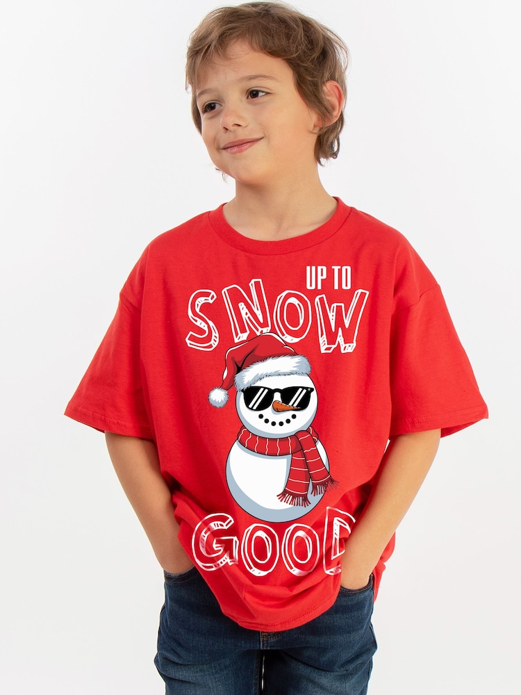 Rags & Rascals Red Christmas Snow Good T-Shirt - Image 1 of 5 Rags & Rascals Red Christmas Snow Good T-Shirt - Image 1 of 5