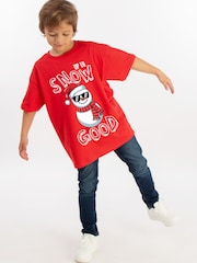 Rags & Rascals Red Christmas Snow Good T-Shirt - Image 2 of 5