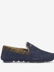 Barbour® Navy Blue Suede Monty Moccasin Slippers - Image 1 of 1