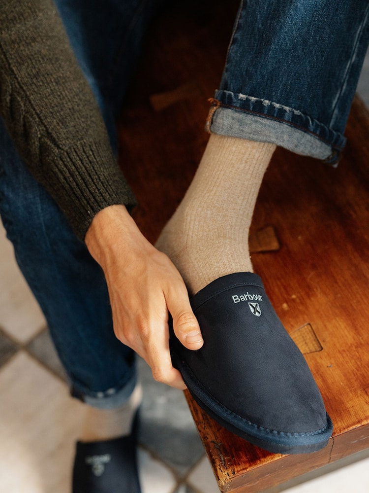 Barbour® Navy Blue Everitt Mule Slippers - Image 1 of 7