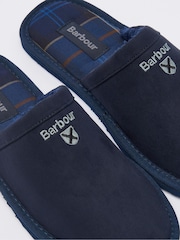 Barbour® Navy Blue Everitt Mule Slippers - Image 4 of 7