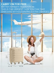 Flight Knight 56x45x25cm EasyJet Overhead 4 Wheel ABS Hard Case Cabin Carry On Hand Luggage - Image 2 of 7